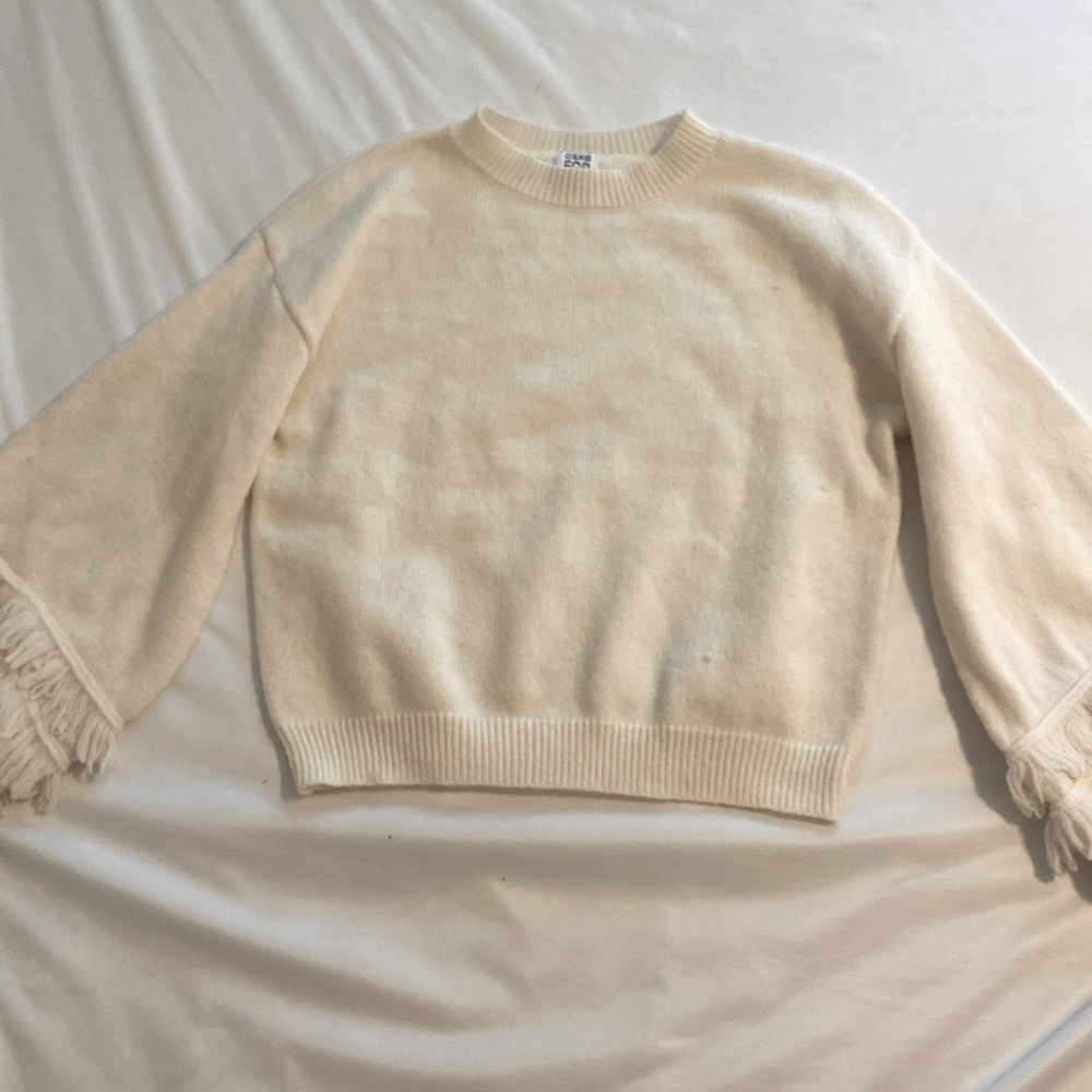 Cake for Dinner knitted sweater, cream colored, size small